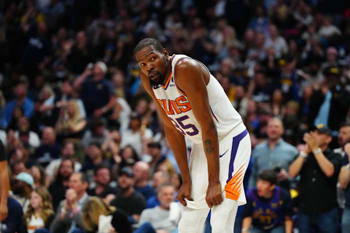 F Kevin Durant turned the ball over seven times in a Game 1 loss in Denver.